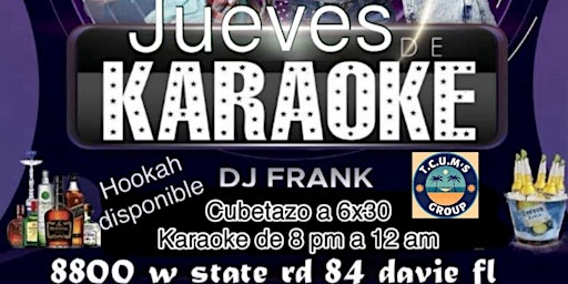 Primaire afbeelding van MARION "LATIN KARAOKE THURSDAY" WITH DJ FRANK FROM 8 PM - 12 AM