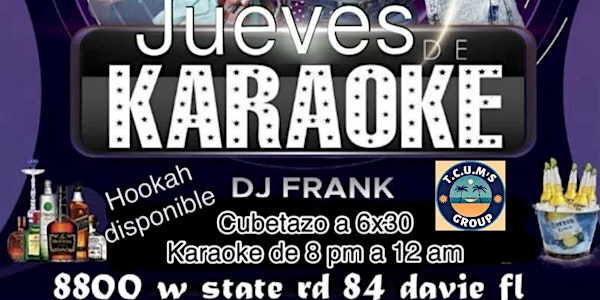 MARION "LATIN KARAOKE THURSDAY" WITH DJ FRANK FROM 8 PM - 12 AM