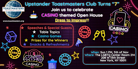Hauptbild für In Person - Anniversary Celebration with an Open-House Toastmasters Meeting