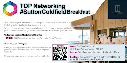 Imagem principal de TOP Networking Sutton Coldfield Breakfast  (with The Townhouse Sutton)