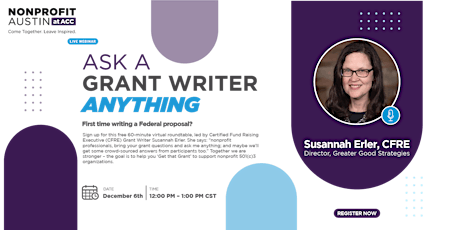 Grant Writer AMA (ask me anything!) w/Susannah Erler primary image