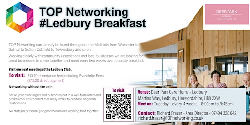 Primaire afbeelding van TOP Networking Ledbury Breakfast  (with Deer Park Ledbury)