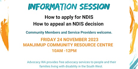Information Session: Advocacy WA Services - Manjimup primary image