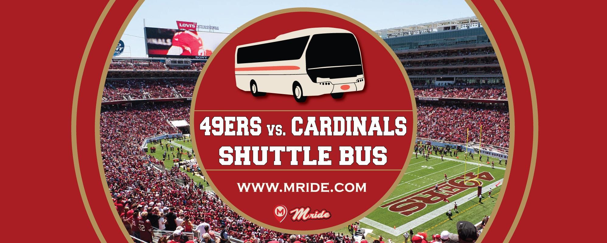 Niners vs. Cardinals Party Bus to Levi’s Stadium