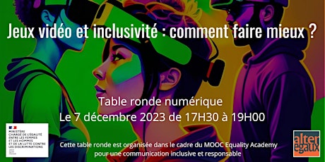 Image principale de Table ronde "Jeux vidéo et inclusivité : comment faire mieux ?"