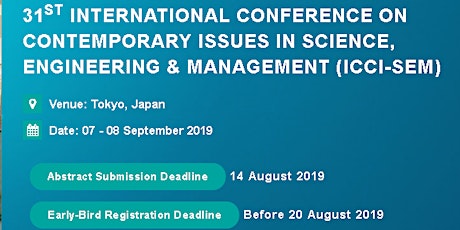 31st International Conference on Contemporary issues in Science, Engineering & Management (ICCI-SEM) primary image
