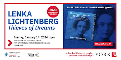 Sound & Sense: Jewish Music @ York - Lenka Lichtenberg’s  Thieves of Dreams primary image