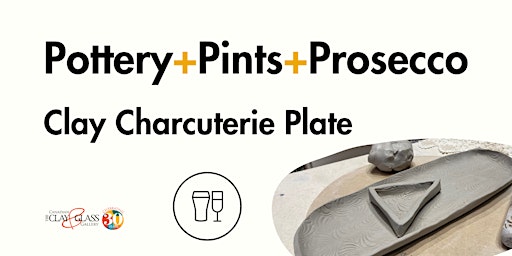 Imagen principal de Pottery + Pints + Prosecco // Clay Charcuterie Plate