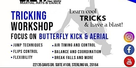 Tricking Workshop | Focus on Butterfly Kick and Aerial primary image