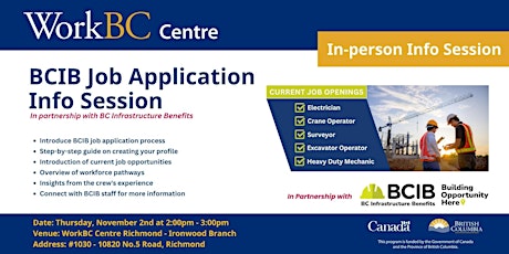 BCIB Job Application Info Session primary image