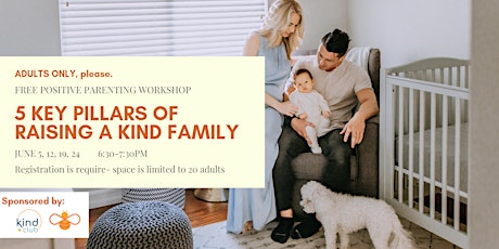 Positive Parenting Workshop: 5 Key Pillars to Raising a Kind Family primary image