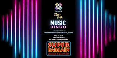 Hauptbild für Music Bingo at Super Bargain Cocktail Lounge