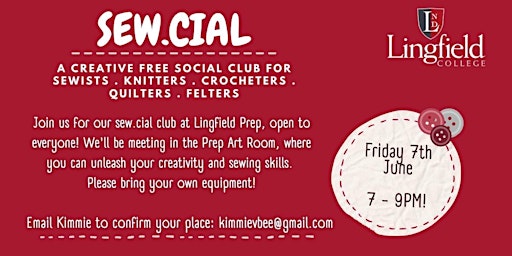 Imagem principal do evento Sew.Cial Club at Lingfield Prep - June 7th 2024
