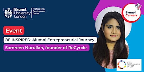 Be Inspired: Alumni Entrepreneurial Journey with Samreen Nurullah (GEW 23) primary image