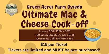Imagen principal de Ultimate Mac & Cheese Cook-off at Green Acres Farm Oviedo