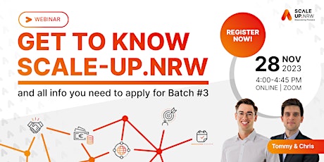 Webinar - "Get to Know Scale-up.NRW" primary image