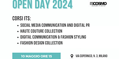 OPEN DAY 10 MAGGIO ITS COSMO - CORSI ACOF primary image