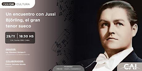 #Ciclo Cultura - Un encuentro con Jussi Björling:  El gran tenor sueco. primary image