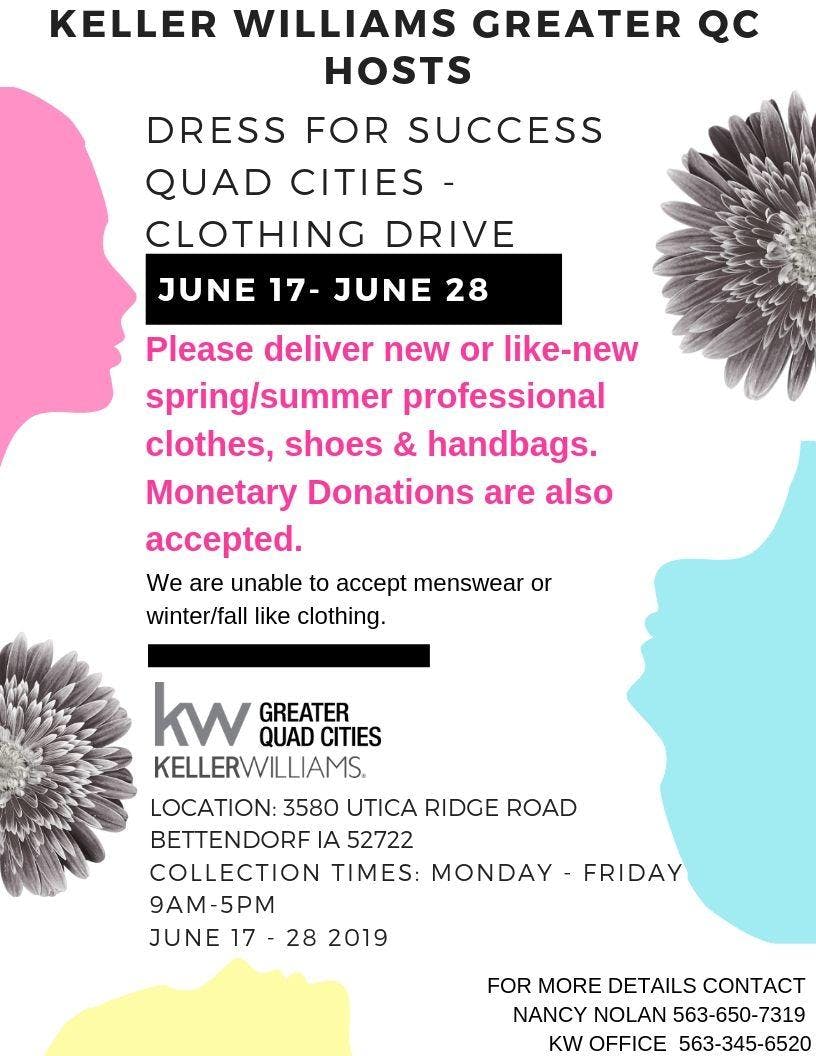 Keller Williams GQC-Dress for Success Quad Cities - Clothing Drive