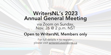 WritersNL's 2023 Annual General Meeting primary image