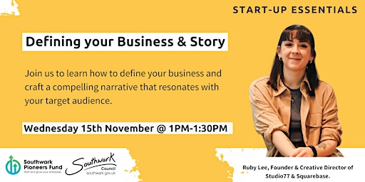 Start-up Essentials: Defining your Business & Story primary image