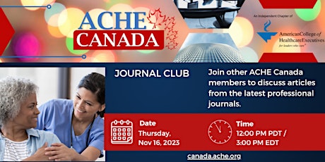 Hauptbild für ACHE Canada Journal Club - November 2023
