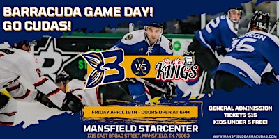 Immagine principale di Mansfield Barracudas vs Sin City Kings | 4/19/2024 | Game 1 