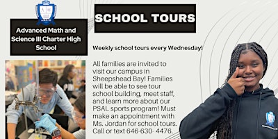 Primaire afbeelding van AMS III Charter High School School  Wednesday Weekly School tours