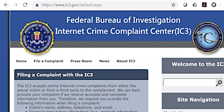 WVOVPMI Webinar - Intro to IC3 (Internet Crime Complaint Center)
