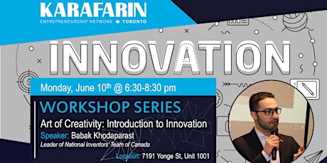 Karafarin Workshop Series: Art of Creativity – Introduction to Innovation primary image