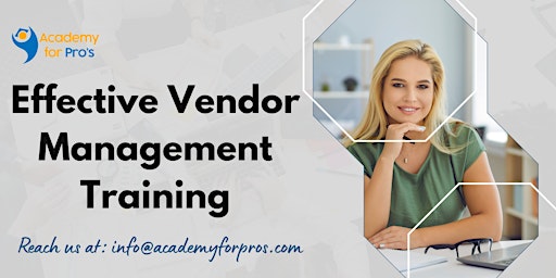 Hauptbild für Effective Vendor Management 1 Day Training in Fairfax, VA