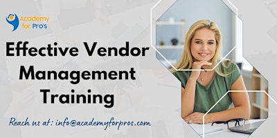 Effective Vendor Management 1 Day Training in Fairfax, VA primary image