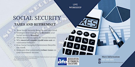 Image principale de Social Security and Tax Planning Educational Webinar Complimentary