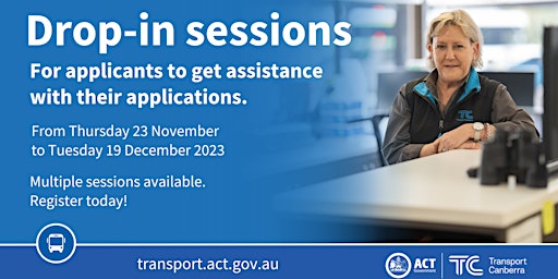Imagem principal do evento Transport Canberra drop-in sessions – between 23 November and 19 December