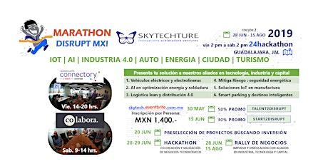 Imagen principal de Marathon Disrupt MX! Auto Energia Ciudad Turismo + IoT AI i4.0