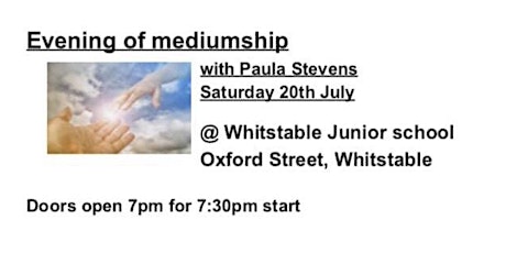 Evening of mediumship with Paula Stevens , over 10 years experience primary image