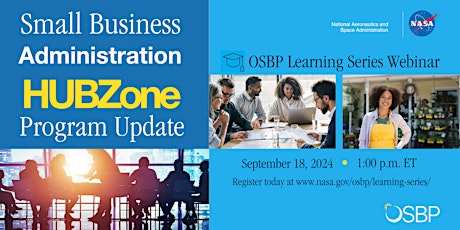 OSBP Learning Series: SBA HUBZone Program Update