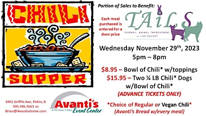 Chili Supper (Fundraiser for TAILS) primary image