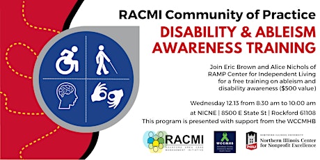 Imagem principal do evento Disability and Ableism Awareness Training with RAMP CIL
