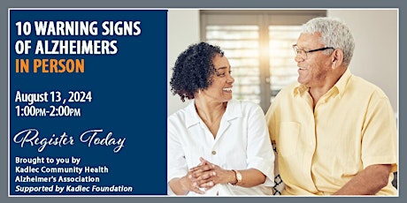 ALZHEIMER'S PROGRAM: 10 Warning Signs of Alzheimer's  August 13 - Hybrid primary image