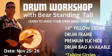 Imagem principal do evento Hand Drum Making Workshop with Bear Standing Tall