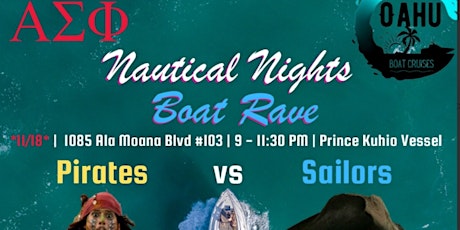Imagem principal do evento Oahu Boat Cruises Presents: ΑΣΦ  Nautical Nights Boat Rave