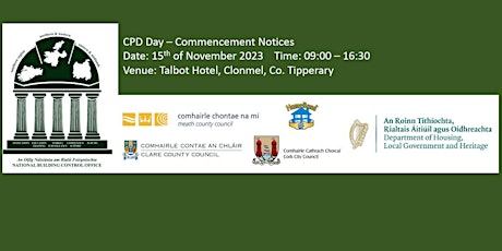 CPD Event - Commencement Notices - On-Line Attendance primary image