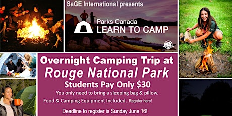 Learn-to-Camp Overnight Camping Trip at Rouge Campground with Parks Canada primary image