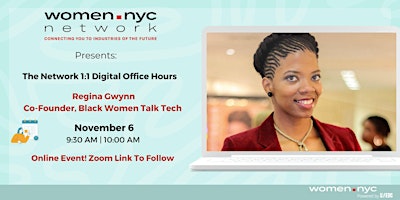 Women.NYC Network | 1:1 Digital Office Hours with Regina Gwynn primary image