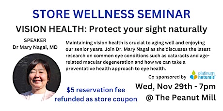 Imagem principal do evento Vision Health: How to protect your sight naturally