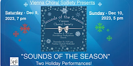 Vienna Choral Society Presents; Sounds of the Season primary image