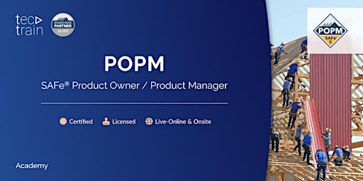 Primaire afbeelding van SAFe Product Owner / Manager (POPM) Training 02-03 July 2024  / Live-Online