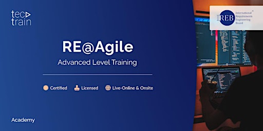 Immagine principale di IREB  Advanced Level RE@Agile (CPRE AL) Training 05-07 Aug 2024 Live-Online 