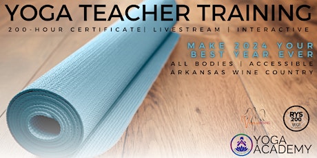 Primaire afbeelding van 200-Hour Livestream Yoga Teacher Training | Arkansas Wine Country